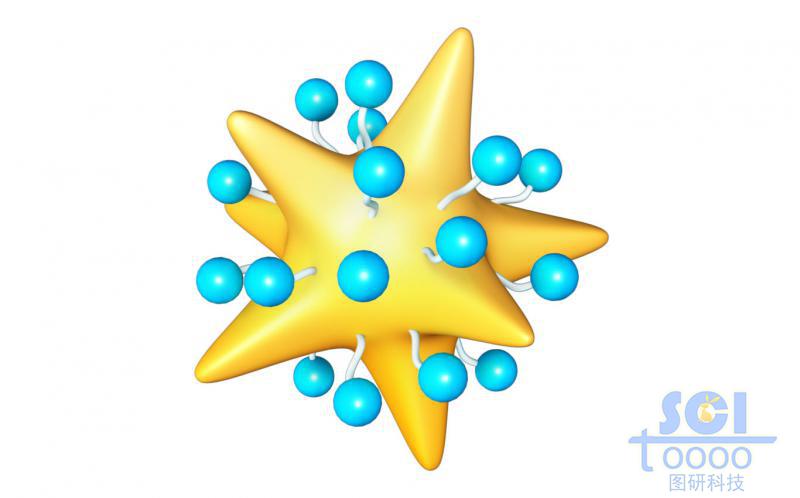 修飾了PEG-NH2的星狀金納米星顆粒