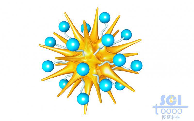 修飾了PEG-NH2的星狀金納米星顆粒